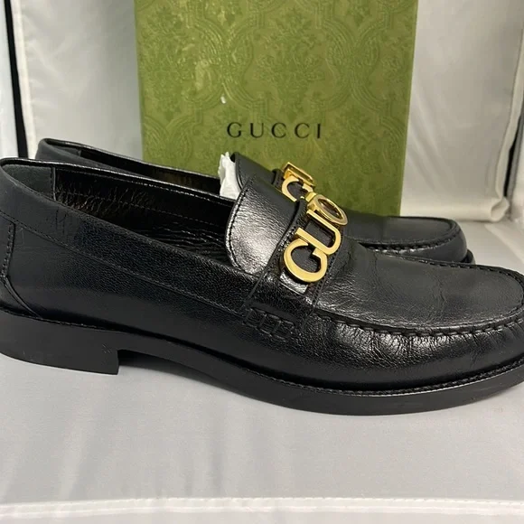 Pre Loved Gucci Betis Glamour Nero 700036 Loafer Black Mismatch size R39 & L38 - Picture 10 of 15